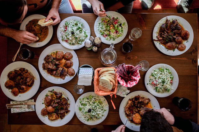 Table with food where we gather